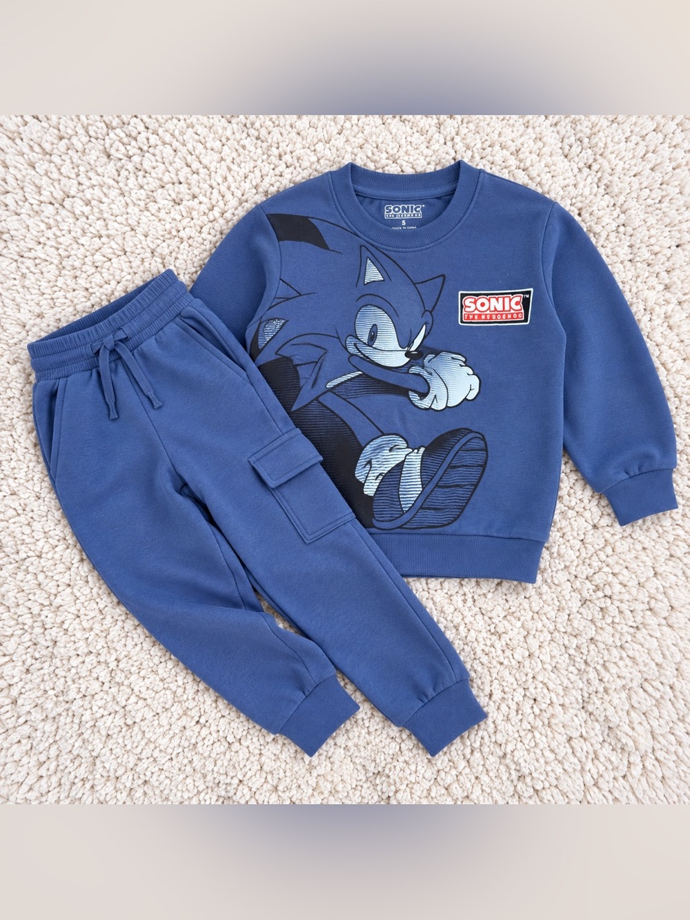 Sonic the Hedgehog Blue Kids Jogger Set - Sweatshirt & Cargo Joggers